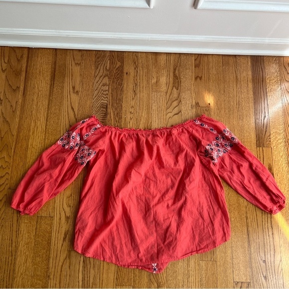 Abercrombie & Fitch Vintage Women Top Embroidered Peasant Hippie Boho Tassel XL - Picture 5 of 7